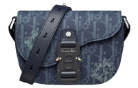 DIOR Saddle Denim Saddle Bag, One Shoulder Crossbody Clutch Men's Blue