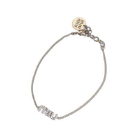 MIU MIU Metal Artificial Crystal Bracelets Unisex Silver