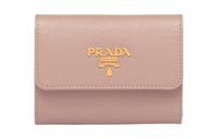 PRADA Saffiano Leather Wallet Small Size Women's Pink