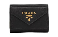 PRADA Cow Leather Wallet Mini Women's Black & Pink