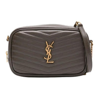 SAINT LAURENT Lambskin Shoulder Bag Women's Khaki