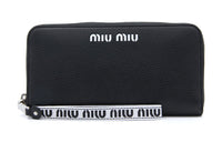 MIU MIU Calfskin Wallet Women's Black