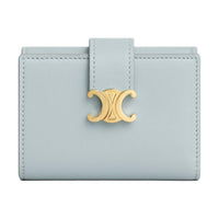 CELINE Calfskin Wallet Unisex Ice Blue