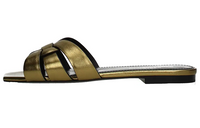 SAINT LAURENT Tribute Rubber Sole Abrasion Resistant Slippers Women's Gold