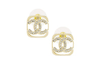 CHANEL Metal Stud Earrings Women's Gold