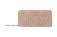 MIU MIU Nappa Leather Wallet Large Size Women's Dusty Pink