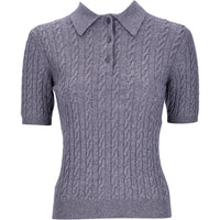 MIU MIU Short-Sleeved Knitted Polo Shirt