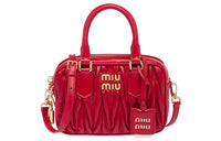 MIU MIU Leather Shoulder Bag, Crossbody Bag, Handbag Trumpets Women's Red