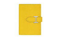 HERMES Bearn Epsom Calfskin Wallet Women's 9O Jaune De Naples Naples Yellow