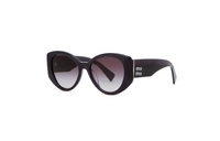 MIU MIU Irregular Shape Sunglasses Women's Red Brown
