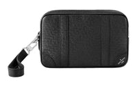 LOUIS VUITTON Cow Leather Clutch Men's Black