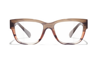 CHANEL Acetate Irregular Shape Eyeglass Frames Women's Brown