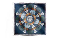 HERMES Silk Scarves Women's Navy