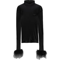PRADA Long Sleeved Feather Detailed Top