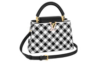 LOUIS VUITTON Capucines Taurillon Leather Shoulder Bag Crossbody Bag Handbag Small Size Women's Black/White