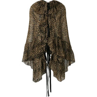 SAINT LAURENT Leopard print Asymmetric Blouse