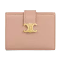 CELINE Cow Leather Wallet Women's Pink