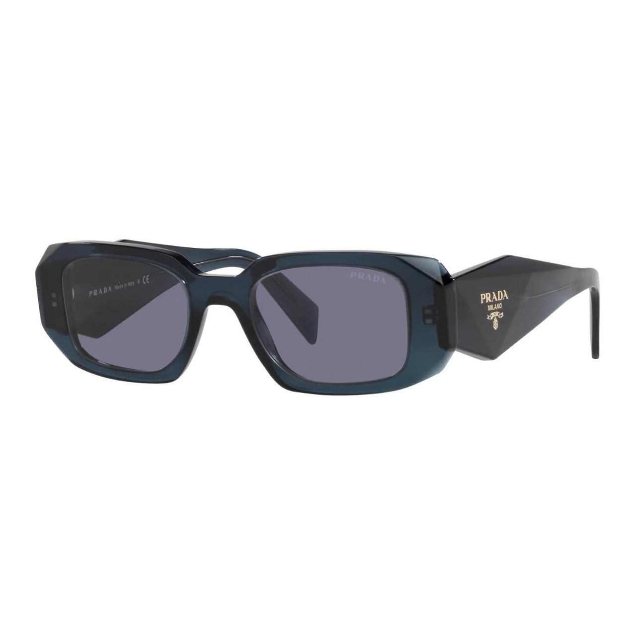 PRADA Acetate Irregular Shape Sunglasses Women's Blue