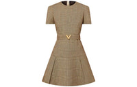 LOUIS VUITTON Short-Sleeved Dresses Women's Brown