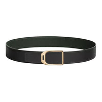 HERMES Calfskin Leather Belts Men's Black Width 3.8CM