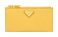 PRADA Saffiano Leather Card Holder Women's Sunlight Yellow