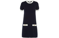 MIU MIU FW22 Short Sleeved Dress Women's Navy Blue