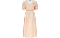 PRADA SS22 Short Sleeved Dress Women's Beige