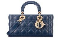 DIOR Lady D JOY Lambskin Shoulder Bag, Crossbody Bag, Handbag Medium Size Women's Deep Sea Blue