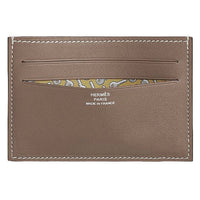 HERMES Citizen Twill Swift Calfskin Card Holder Women's Brown