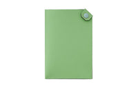 HERMES Tarmac Cow Leather Passport Holder Unisex Gold Brown/Peacock Green