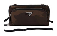 PRADA Leather Crossbody Bag Shoulder Bag Women's Dark Brown