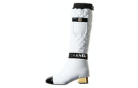CHANEL Knee-high Boots Women's White