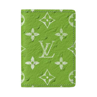 LOUIS VUITTON Pocket Organizer Leather Card Holder Men's Green