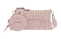 MIU MIU Matelassé Cow Leather Shoulder Bag, Crossbody Bag Rose Red