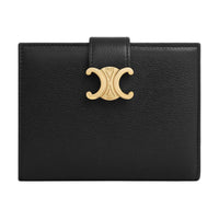 CELINE Calfskin Wallet Medium Size Women's Black