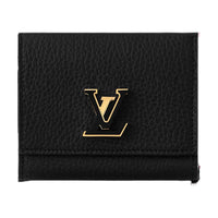 LOUIS VUITTON Capucines Taurillon Leather Wallet Unisex Black