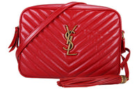 SAINT LAURENT Leather Shoulder Bag, Crossbody Bag Women's Red