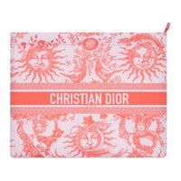 DIOR Technical Fabric Clutch Women's Coral Red