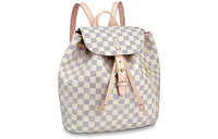 LOUIS VUITTON Leather Backpack Women's Beige