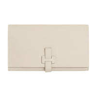 HERMES Epsom Calfskin Wallet Women's 10 Craie Milkshake White