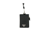 PRADA Cross-Stitch Leather Wallet Men's Black