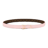 LOUIS VUITTON Leather Leather Belts Women's Brown Pink Width: 2CM