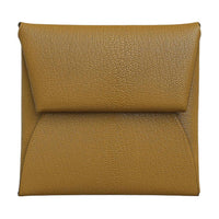 HERMES Bastia Chamkila Goat Skin Coin Purses Wallets Women's U8 Bronze Dore Copper Gold