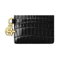 LOUIS VUITTON Crocodile Leather Card Holder Women's Black