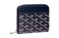 GOYARD MATIGNON Canvas With Leather Wallet Small Size Unisex Marine Blue