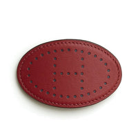 HERMES Calfskin Palladium-Plated Hair Clips Women's Red