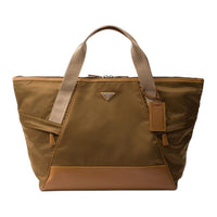 PRADA Recycled Nylon Travel Bag Men's Cork Beige
