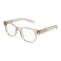 SAINT LAURENT Acetate Square Eyeglass Frames Unisex Beige