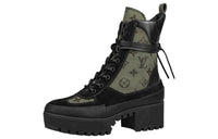 LOUIS VUITTON Laureate Ankle Boots Women's Black Green