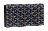 GOYARD RICHELIEU Canvas With Leather Wallet Unisex Marine Blue